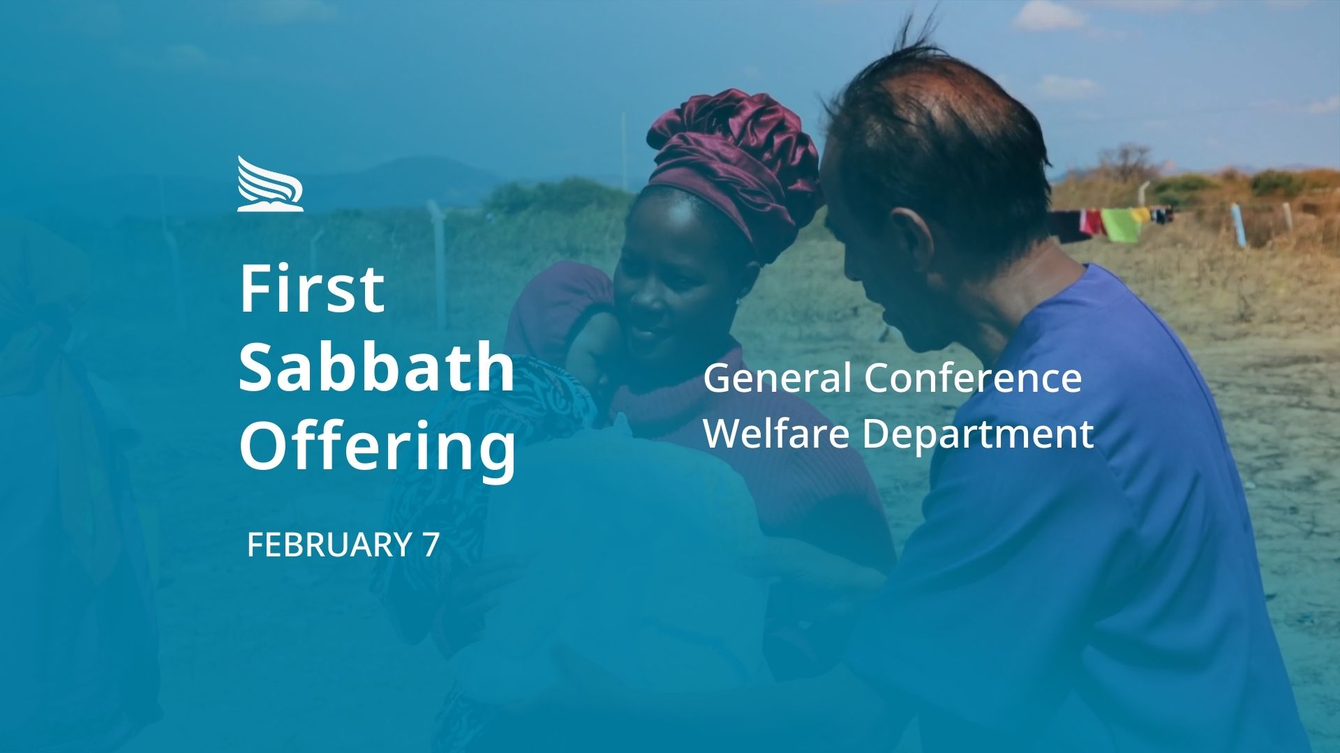 Donation cover photo for February 2026 first sabbath offering for the General Conference Welfare Department